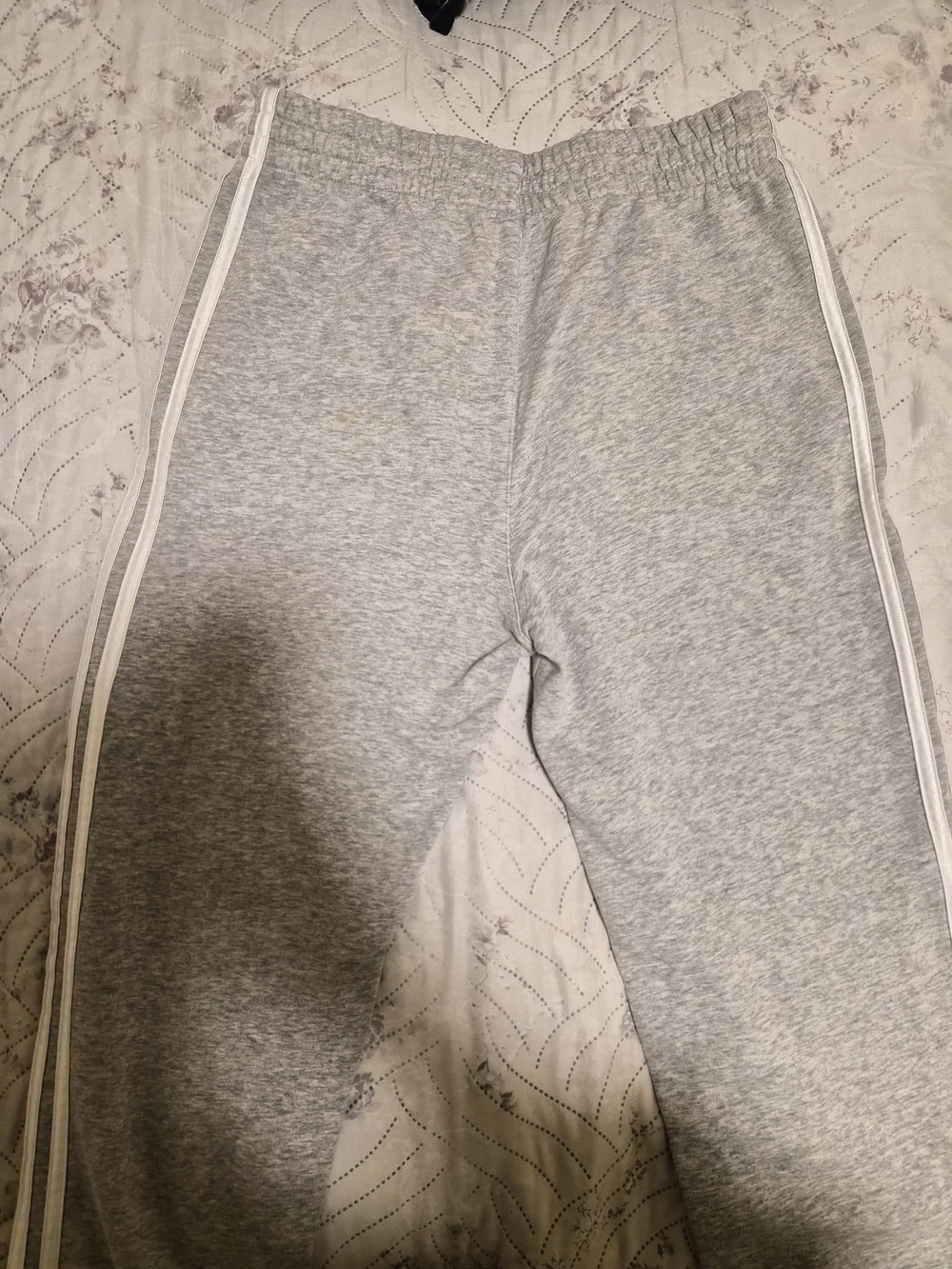Adidas Grey Essentials 3-Stripe Joggers - Picture 6 of 7